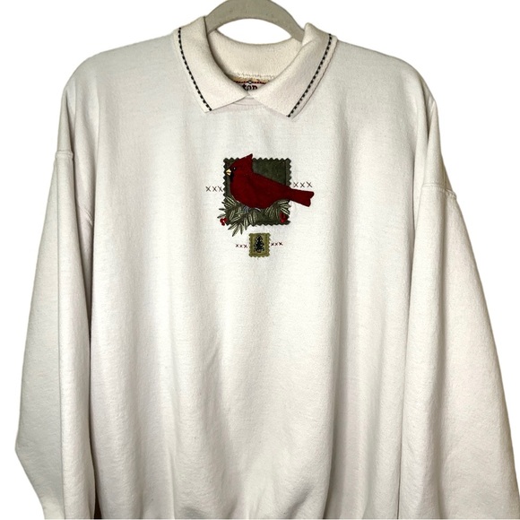 VTG TOP STITCH Cardinal Embroidered Graphic Sweater Sweatshirt - Picture 5 of 8